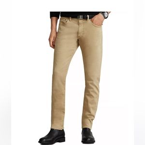 Men polo slim straight size 35x30 khaki pants